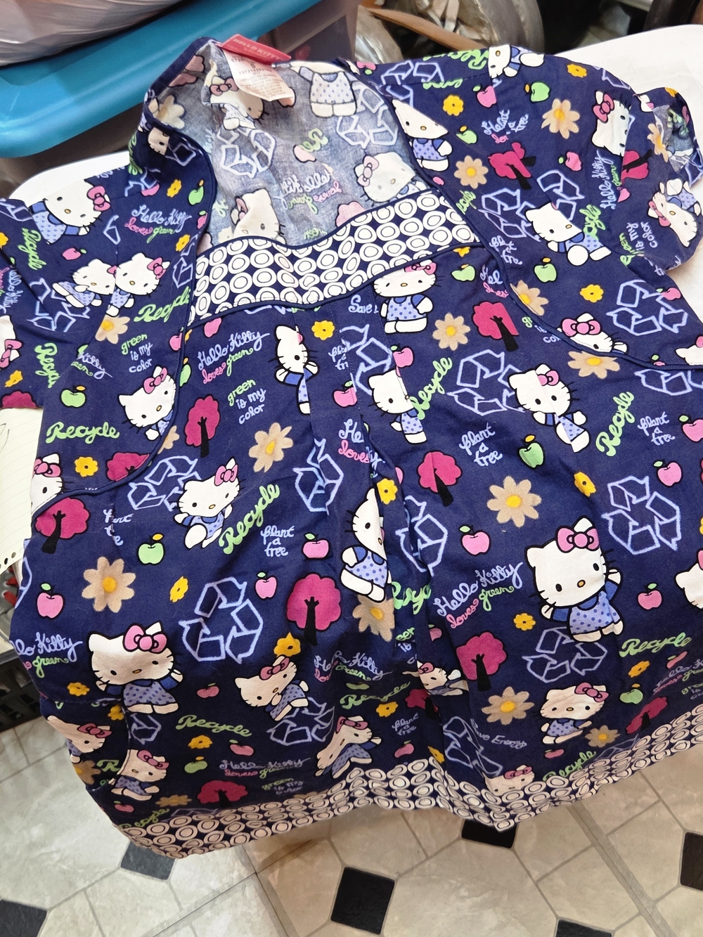 Hello Kitty Navy Pink Green Multi-Color Kids Pajama Set